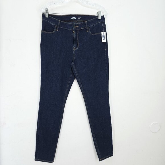 NWT Old Navy Mid Rise Super Skiny Dark Wash Denim Jeans - Picture 2 of 6